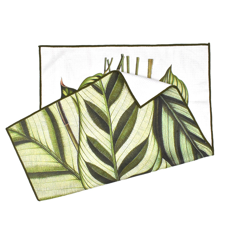 Custom Digital Printed Flour Sack Towel Waffle Kitchen Cleaning Woven Dish Cloth 40*60cm Tea Towel