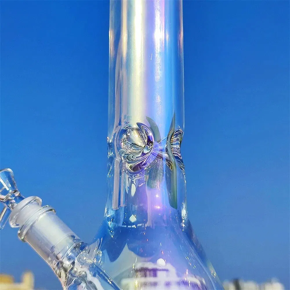 Heavy Duty 18 Inch 45cm Giant Size Rainbow Tinted Metallic Freeze Percolator Beaker pipe 14mm Glass pipe Water Pipe Hookah