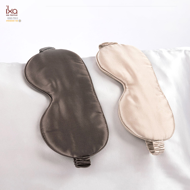 Personalised Logo Print Embroidery Wholesale Party Weighted Cooling Travel Pillow Custom 6A Mulberry Silk Eye Mask