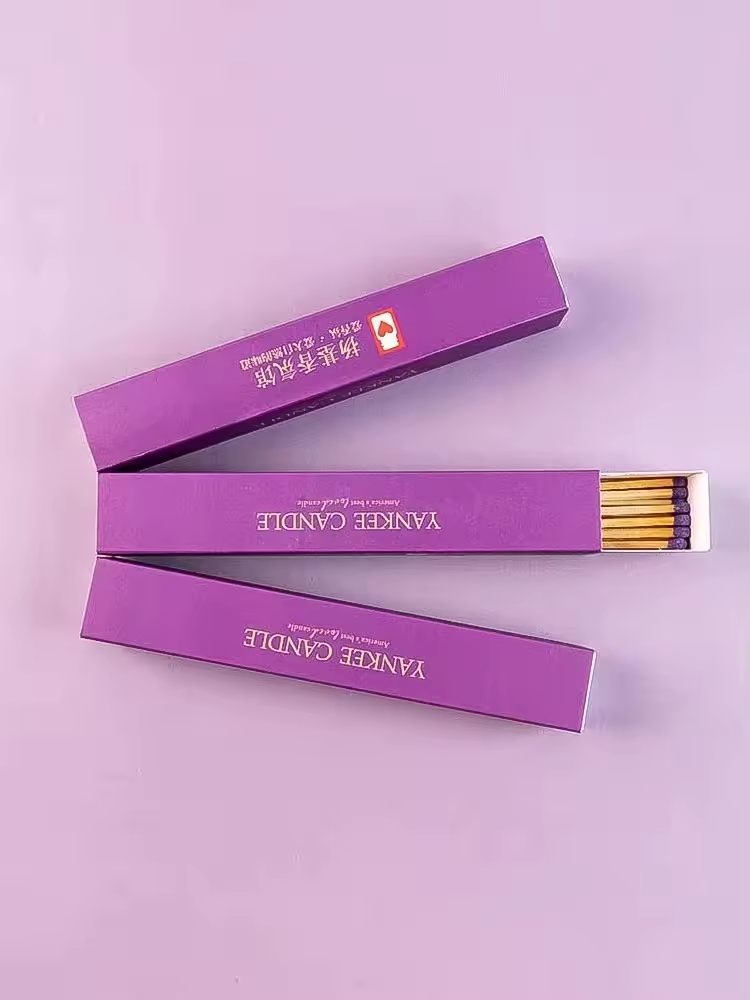 Luxury Wooden Stick Packing Personalized Custom Long Matches Decorative Large Household Candle Match Boxes