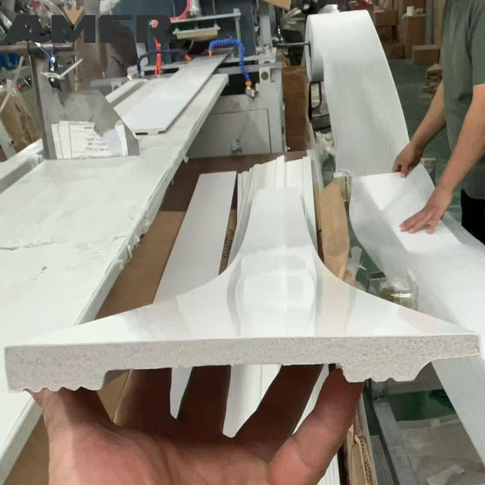 Hot Selling High Quality White Modern Board Plastic Skirting/Skirting Baseboard PS Skirting