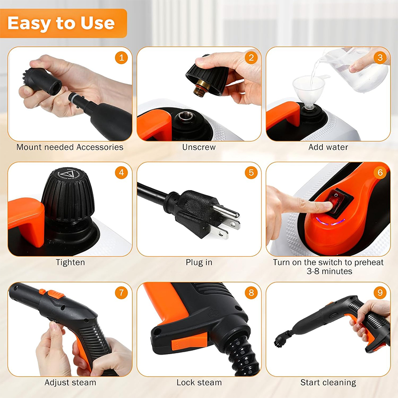 Multi Purpose Steamer Professional Household Cleaning Machine High Pressure and Temperature Steam Mop (SW608-B)