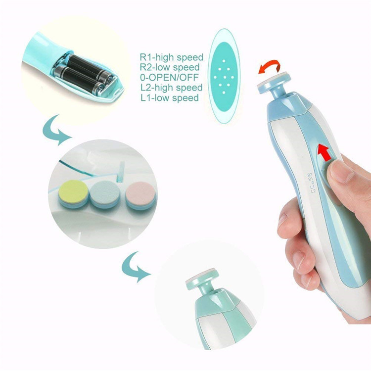 LED Light Manicure Set 6 in 1 Baby Electric Nail Trimmer Baby Product