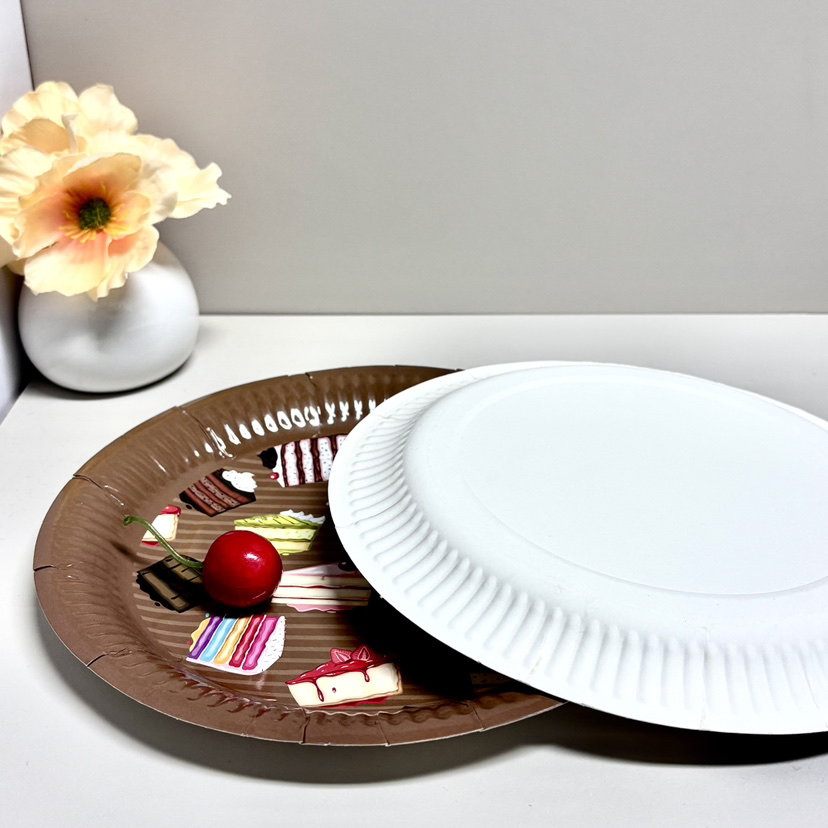 Disposable Paper Trays Cake Plates Custom Patterns