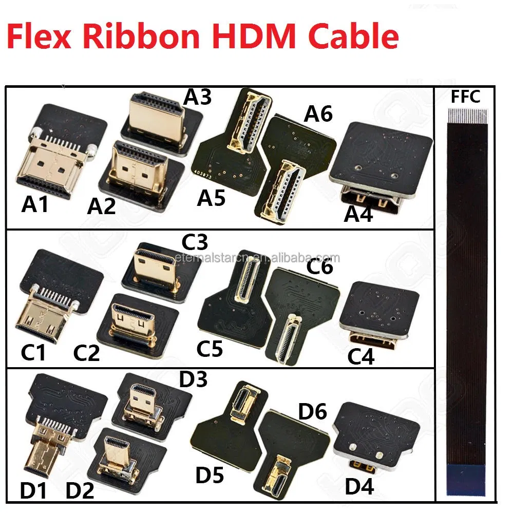 Manufactory Fpv Mini Flat Hdm Female to Mini Fpv Fpccable for HDMI Multicopter Aerial Photography