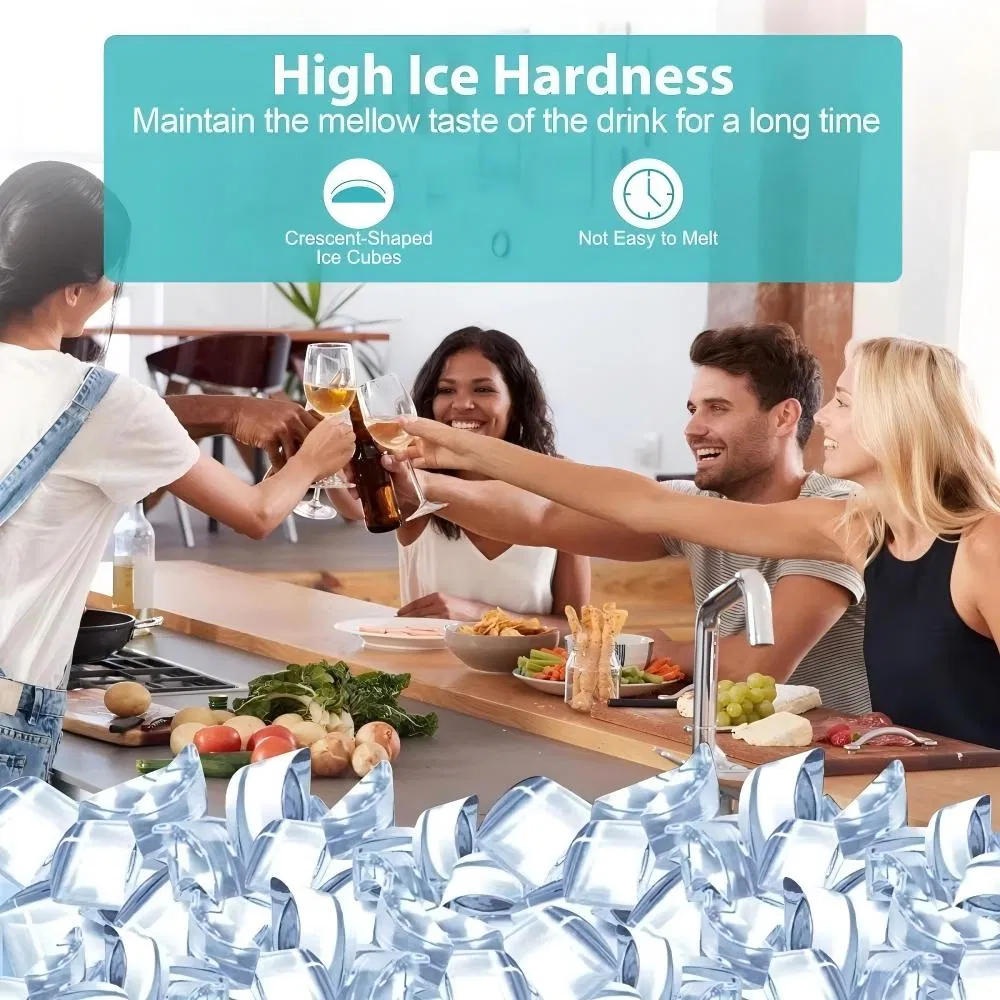 Hot Selling Crescent Ice Maker Machine, 40kgs/90lbs 24h, Stainless