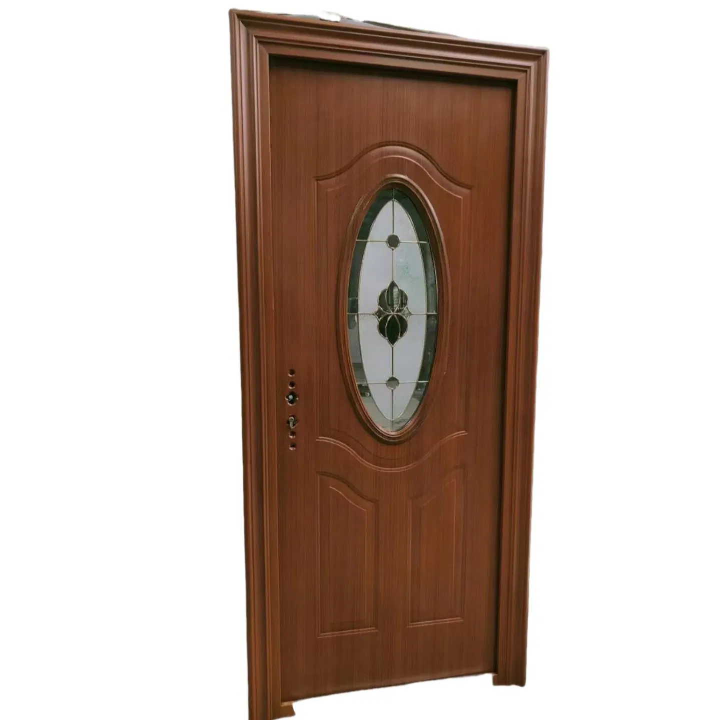 Hot Sell Cheap Grey Steel Security Glass Door with Window