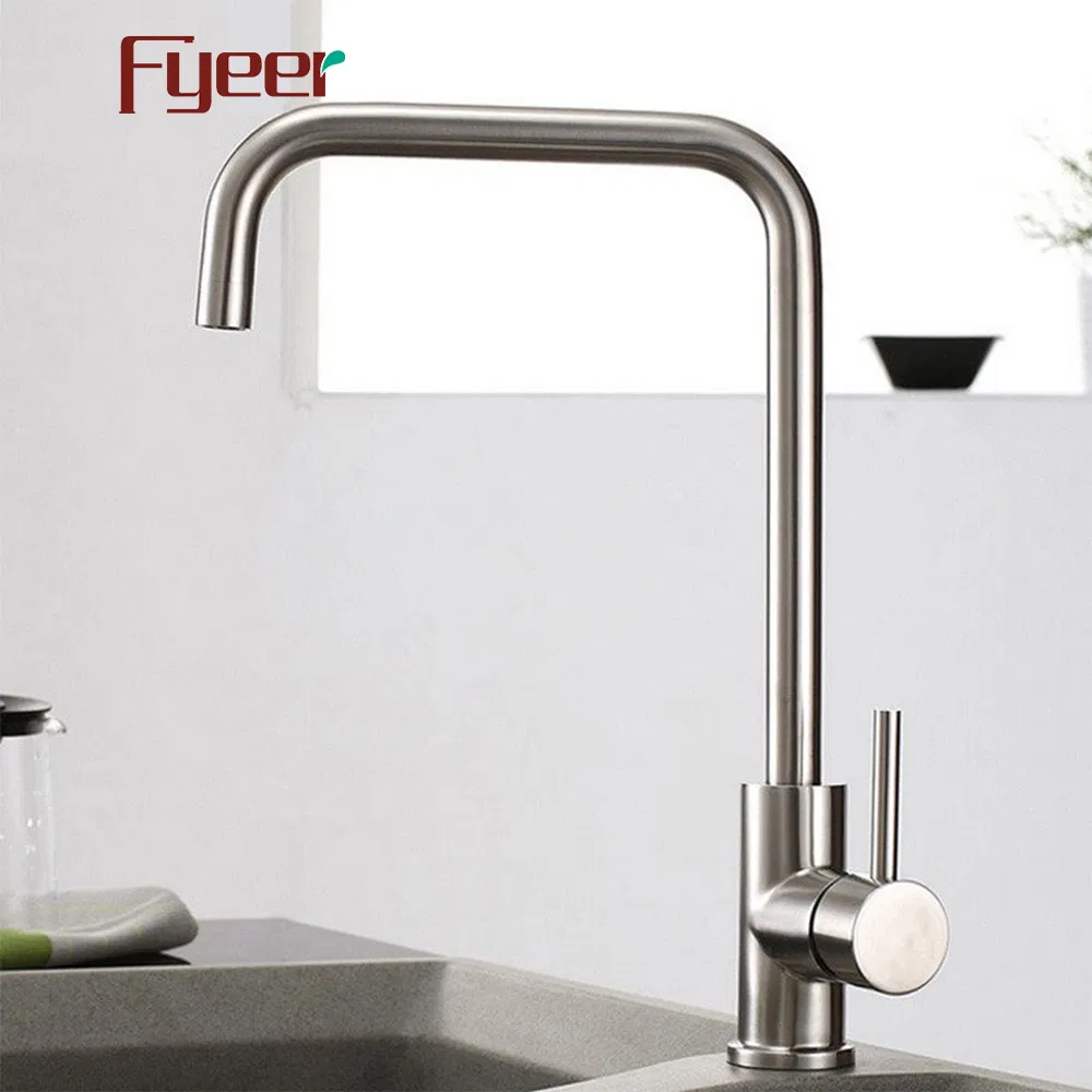 Fyeer 304 Stainless Steel Kitchen Sink Faucet with Single Handle
