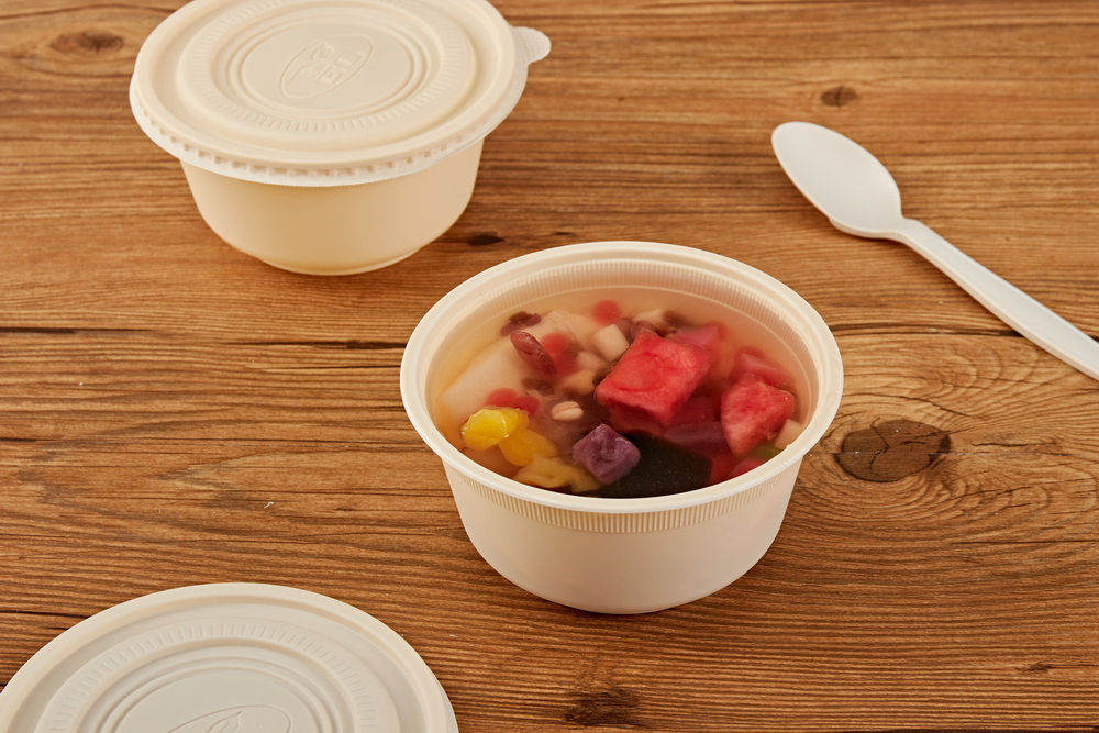 Biodegradable 16 Oz Fruit Vegetable Deli Takeaway Food Container Disposable Bowl with Lid