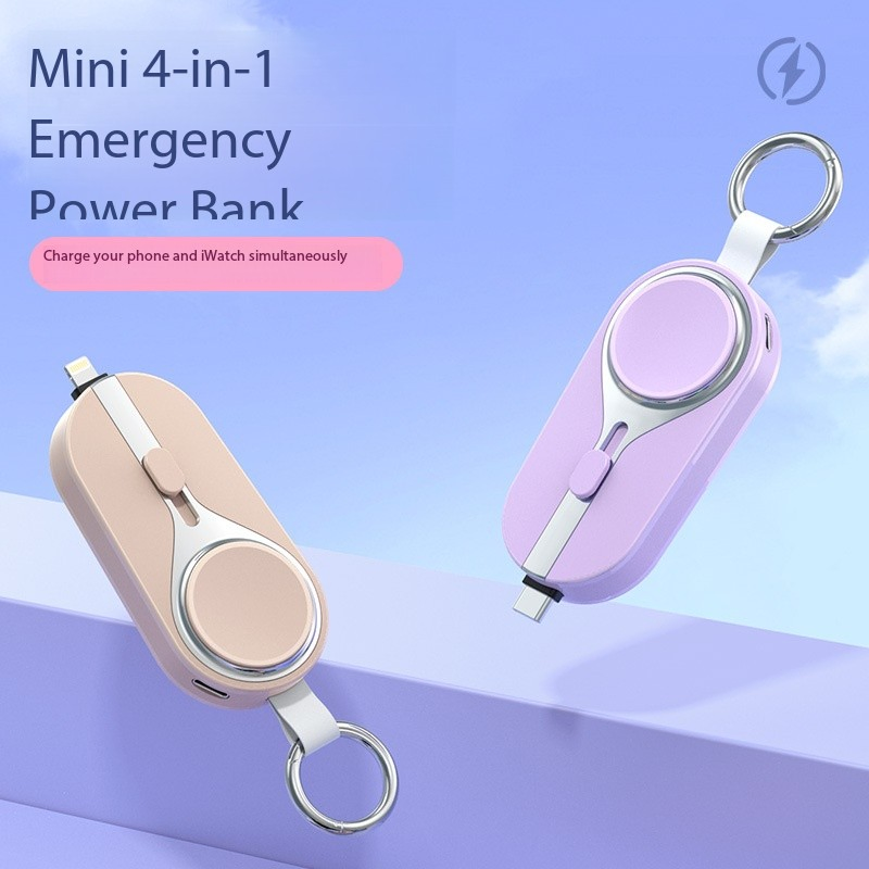 Solar Power Bank Watch Emergency Power Bank Cross-Border Mini Solar Power with Plug Keychain