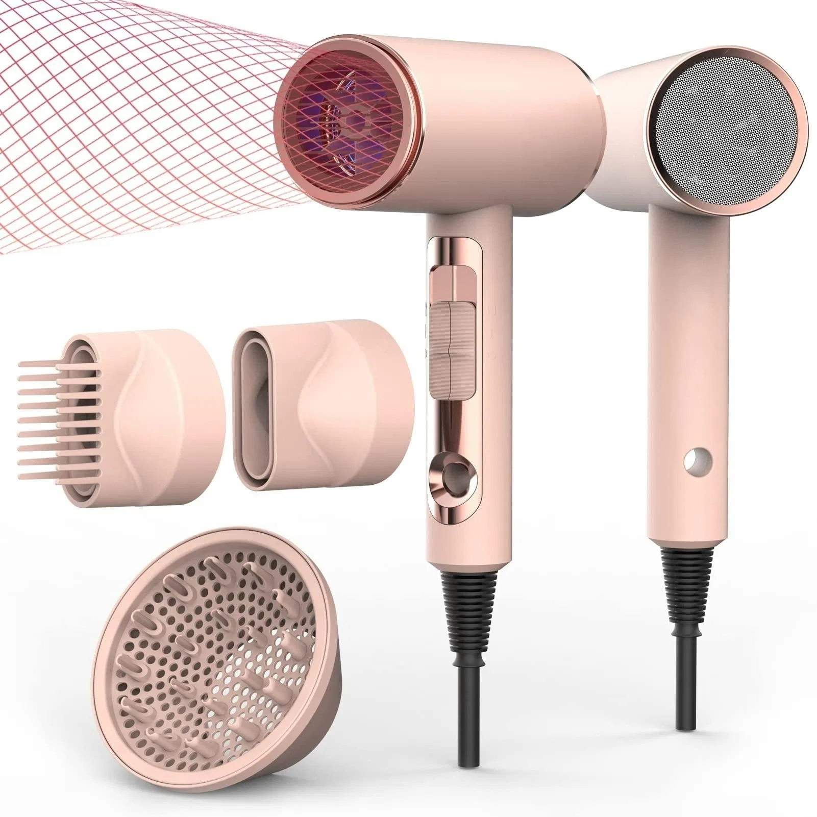 New-Style Fashionable 2023 Updated Diffuser 1800W Women Curly Ionic Hair Dryer