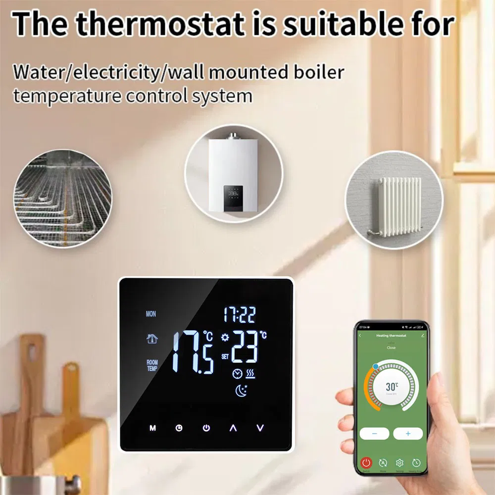 LCD Display Programmable Smart Touch Screen Floor Heating Digital Thermostat
