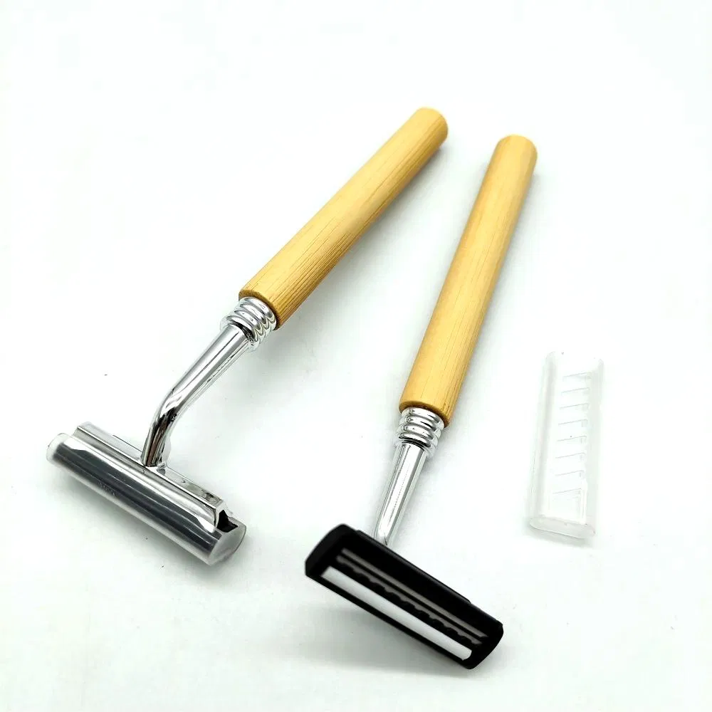 OEM Bamboo Disposable Hotel Razor Shaving Kit with Two Stainless Steel Blades