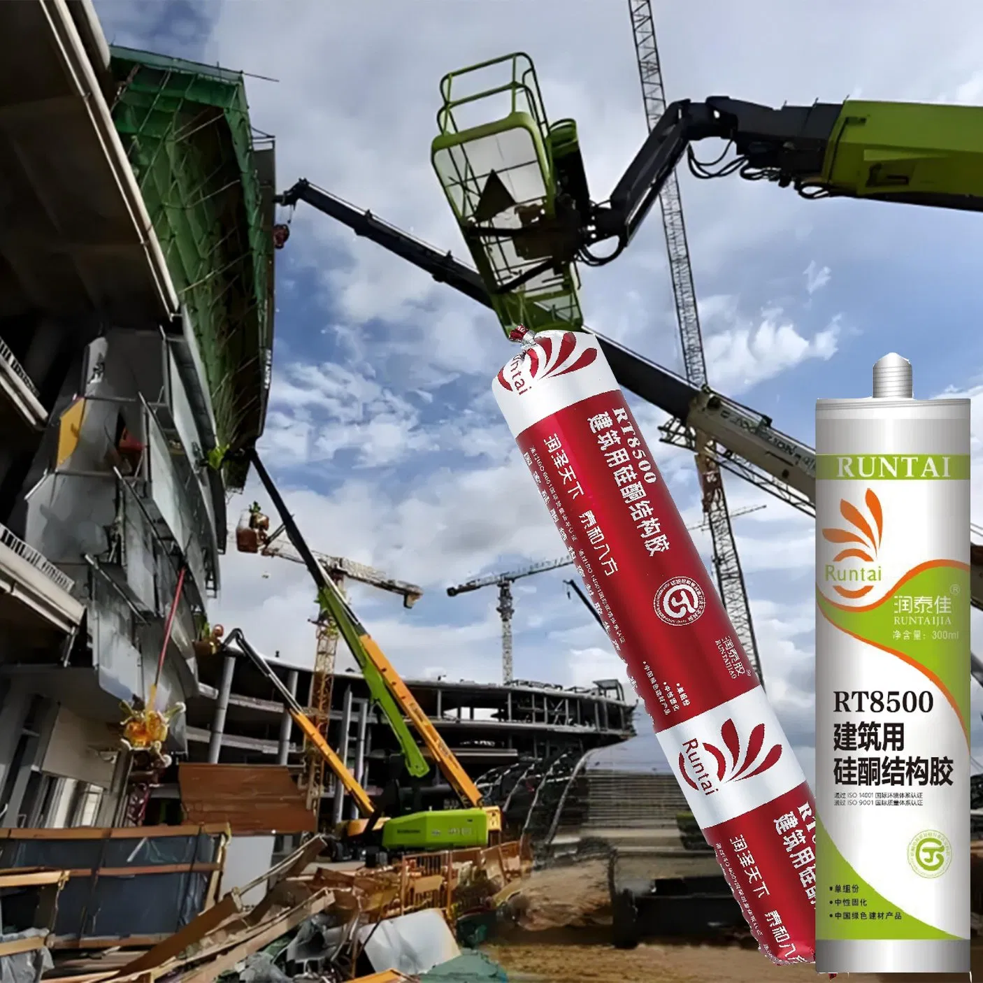 Premium Construction Silicone Sealant in Black, White, Clear & Grey