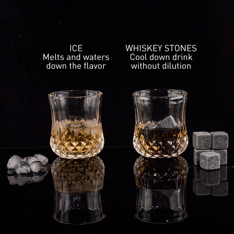 Gold Chilling Wooden Box 8 PCS Gift Set Bullet Ball Stainless Steel Ice Cube Custom Gold Set Whiskys Stones
