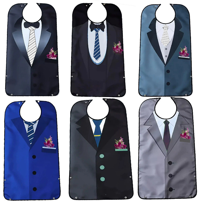 Factory Wholesale Adult Feeding Bibs Easy Fastening Waterproof Washable Eating Bibs