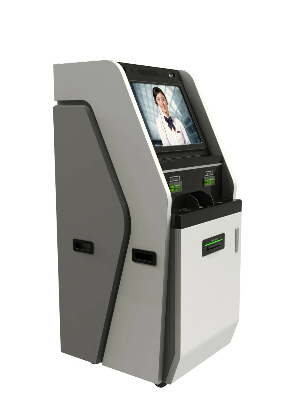 Interactive Self-Service Kiosk Terminal Thermal Receipt Print Multi-Currency Cash Deposit ATM Machine