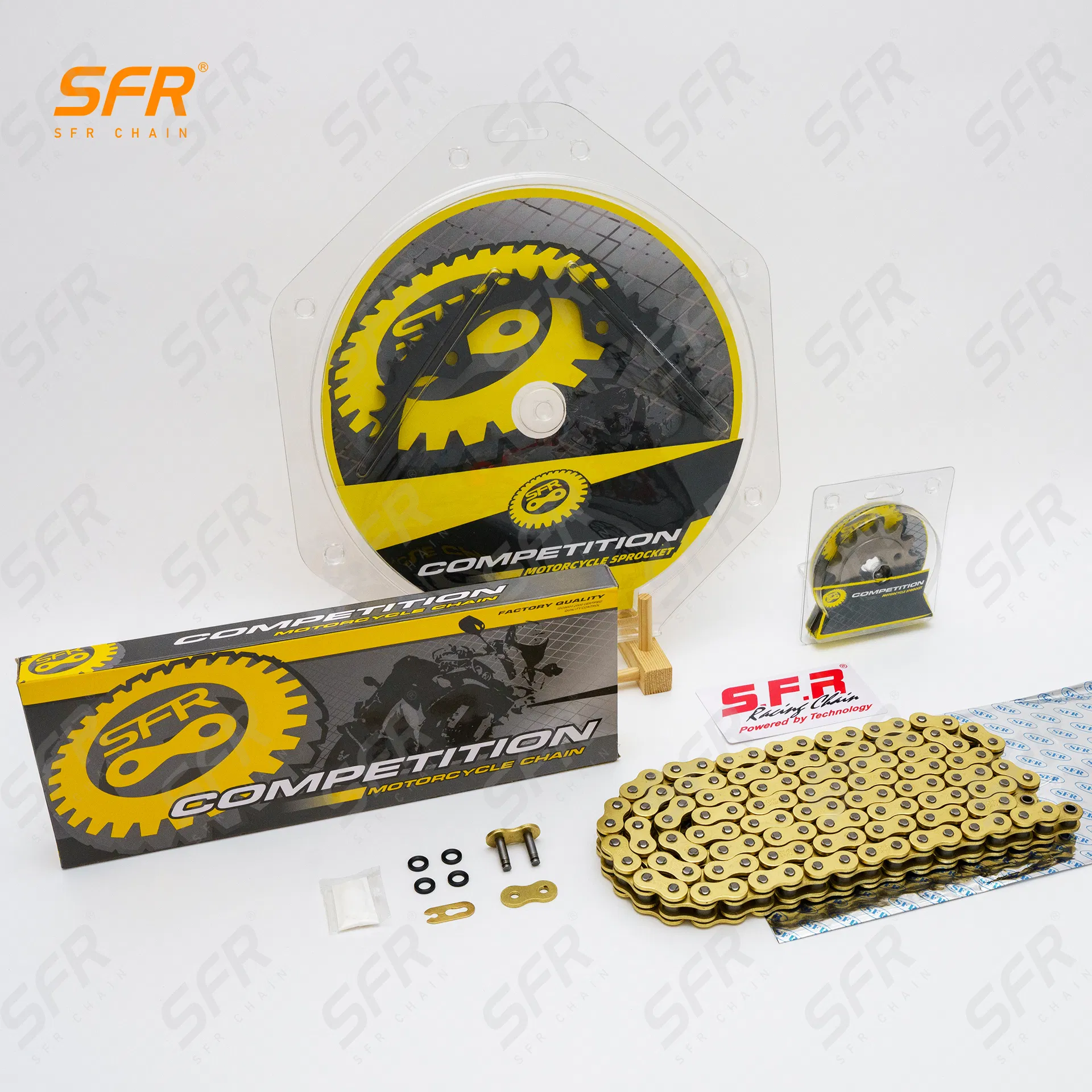 Цепь и звезда мотоциклетная SFR 520HX 120L, сталь 45#