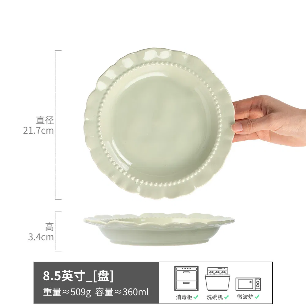 Classic Vintage Style Ceramic Plate Porcelain Dinnerware Plate Dinner Vegetables Plate