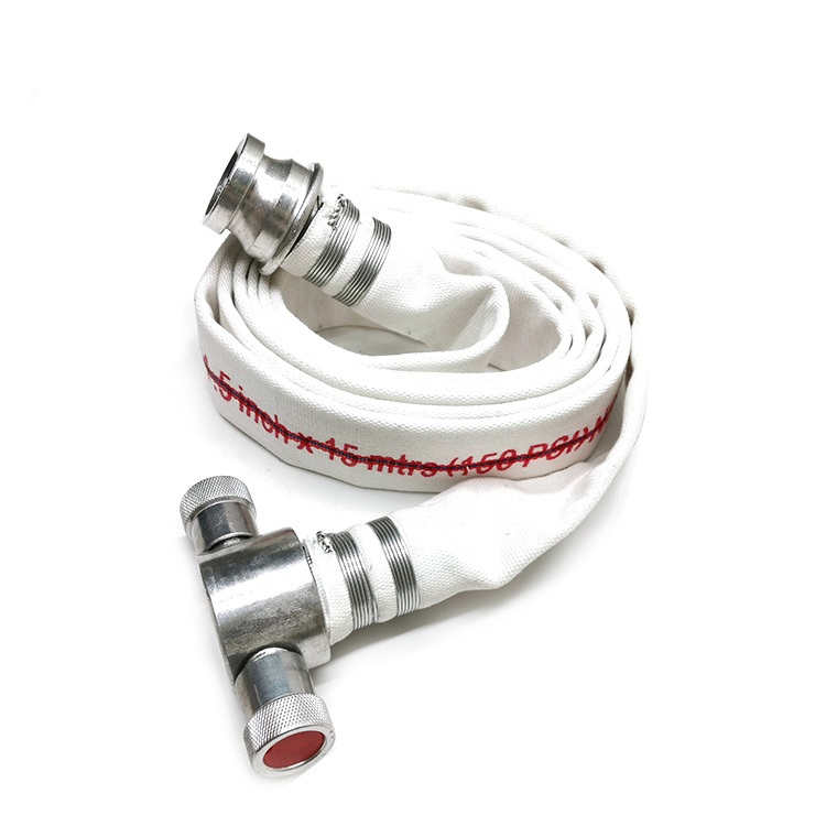 High Performance 150mm Red Color Synthetic Rubber and Lined Fire Canvas Layflat Hose with ISO