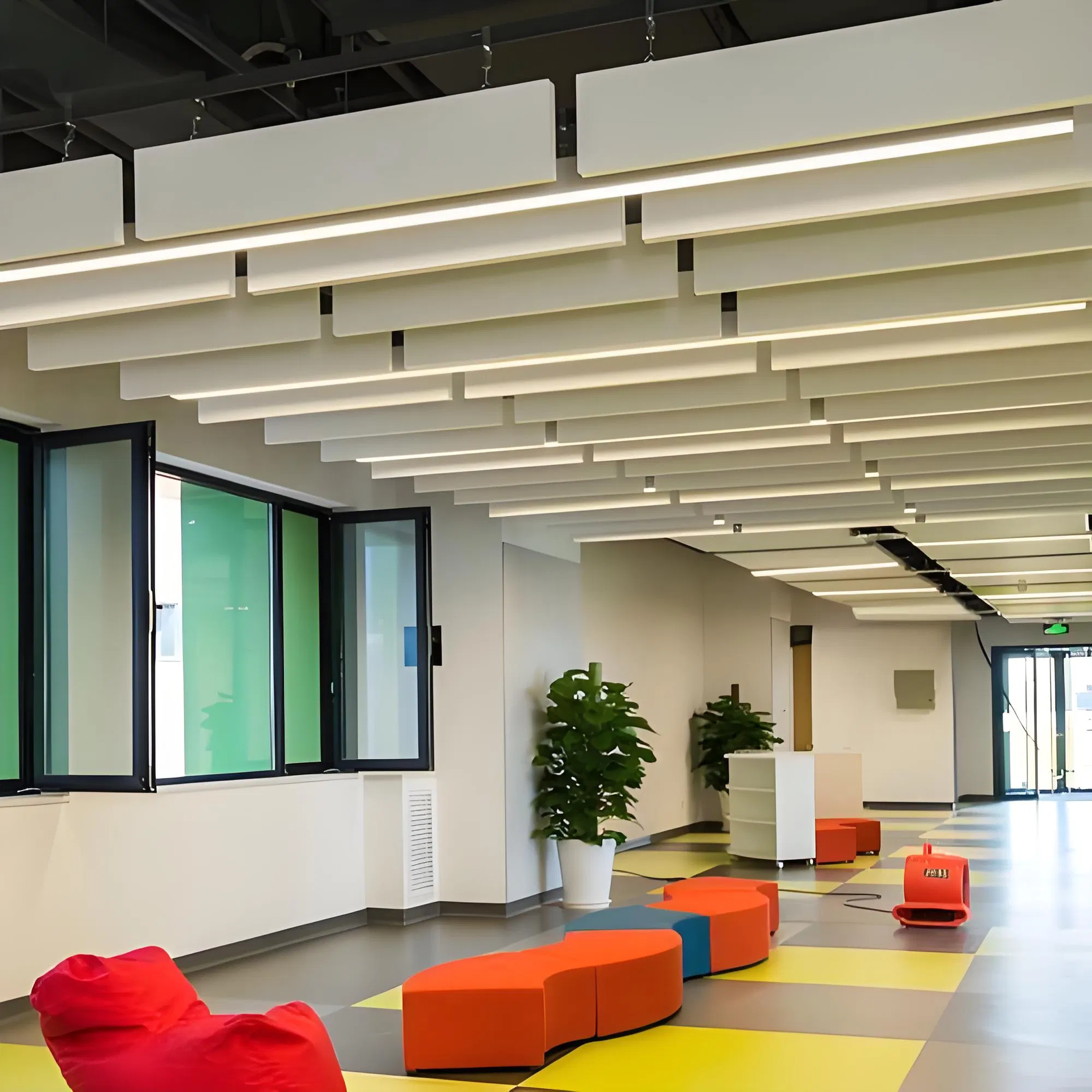 Baffle Ceiling Sound Proofing Fiberglass Acoustic Panels Decorative Ceiling Acoustic Panel for Public Building