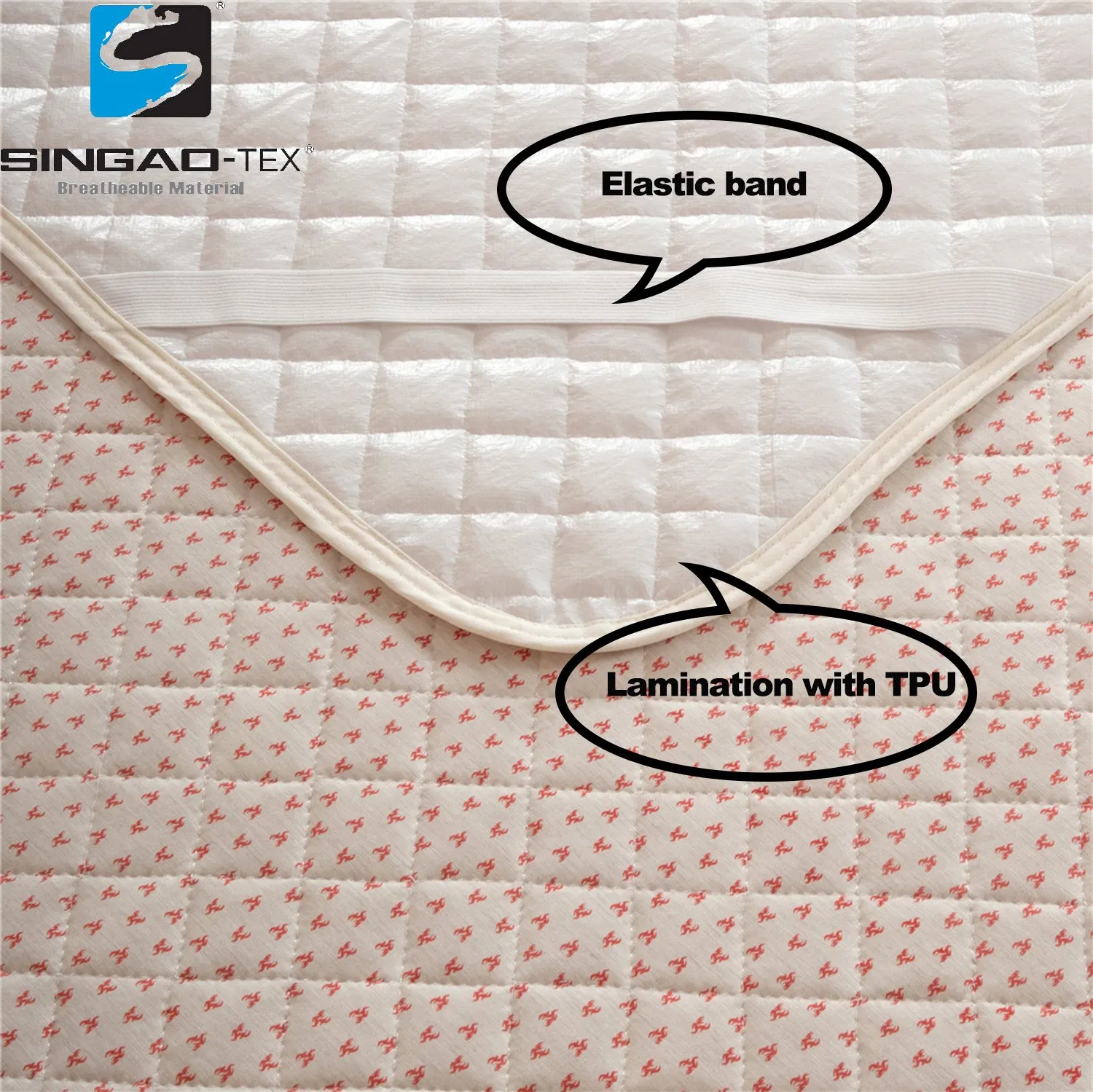 Knitted Printing Waterproof Mattress Cover Mattress Protector for Home Durable Washable