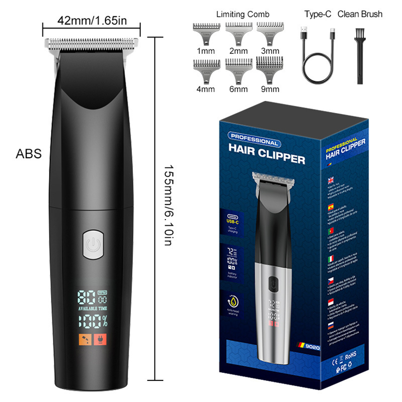 Waterproof Professional Electric Hair Clipper, Fast Charging Oil Head Hair Cutting Salon, Bald Head Electric Clipper, Household Hairdressing Clipper