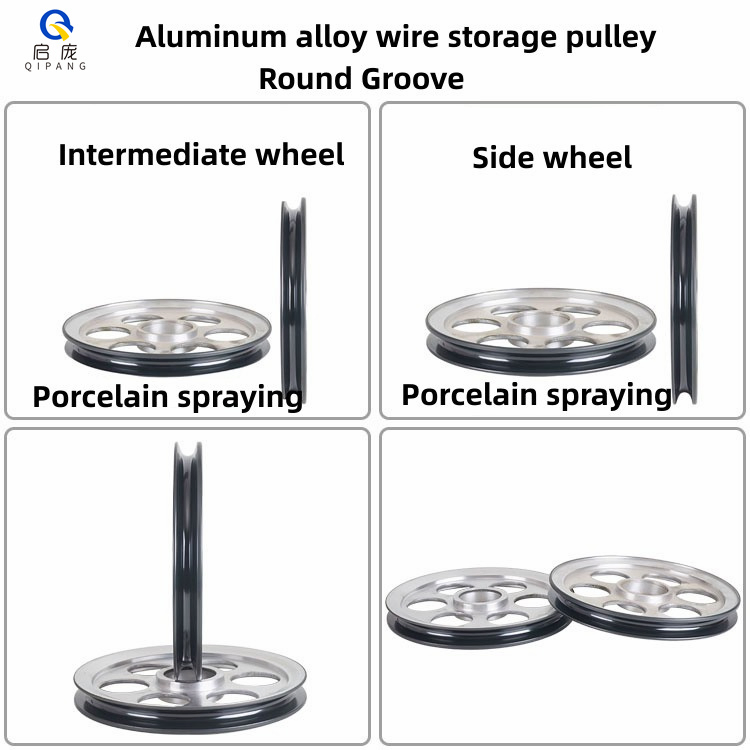 Od350mm Aluminum Spray Ceramic Guide Pulley Hard Oxidization Cable Guide Pulleys