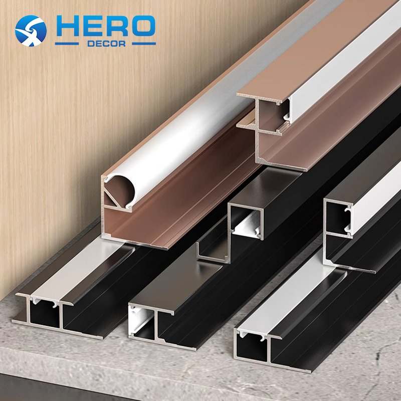 LED Aluminum Extrusion Wall Panel Profile Building Materials Hero Metal Tile Internal Corner Shape Strip