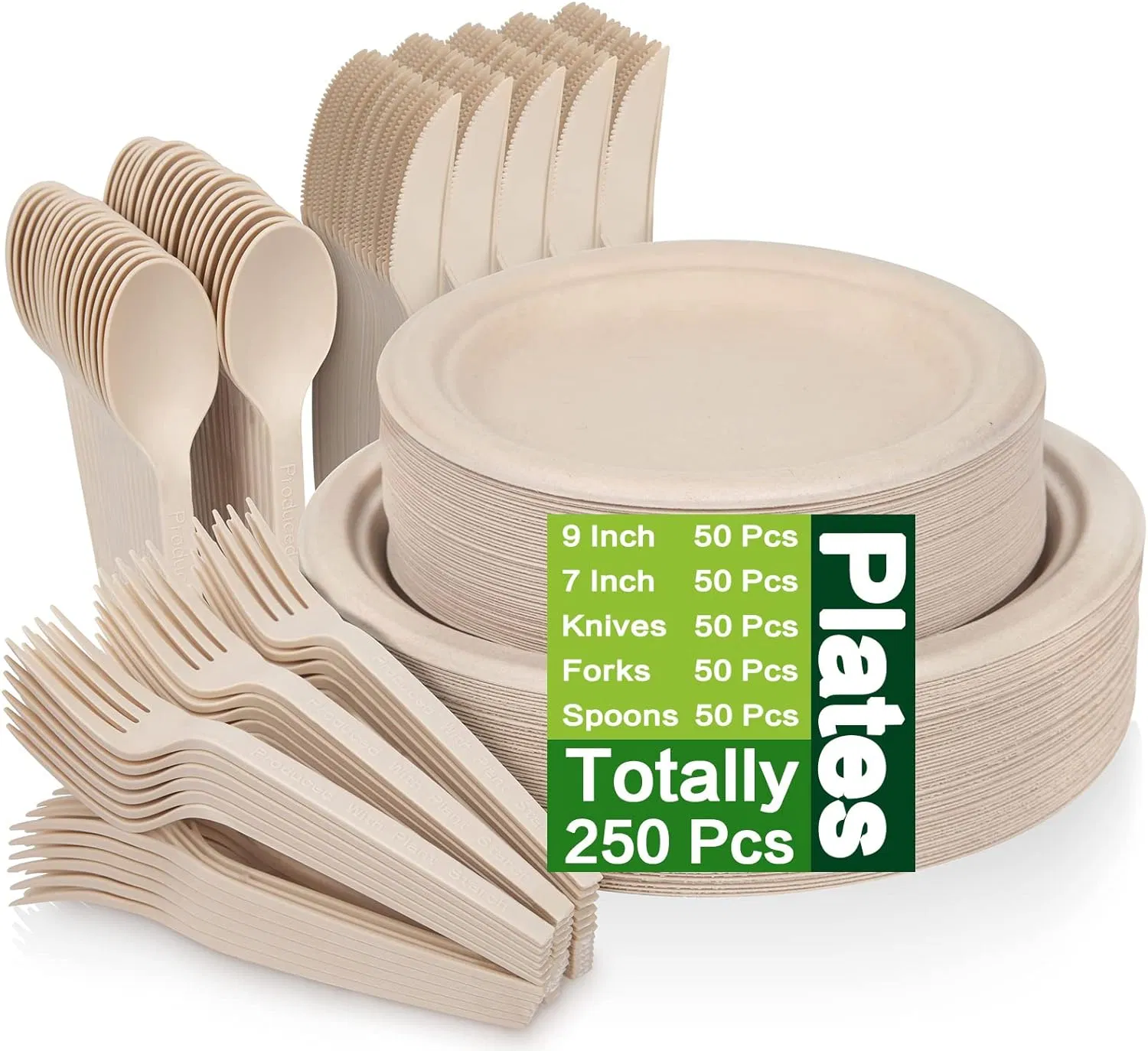 Eco Friendly Bamboo Bagasse Disposable Dinnerware Set Bulk Wholesale Biodegradable Tableware Supplier