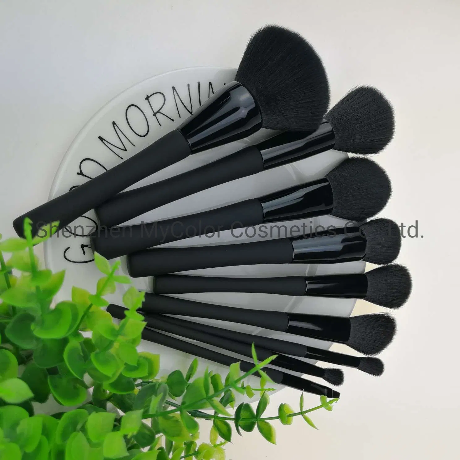 Premium Black Makeup Brush Set Professional Synthetic Hair Foundation Powder Cosmetic Brushes