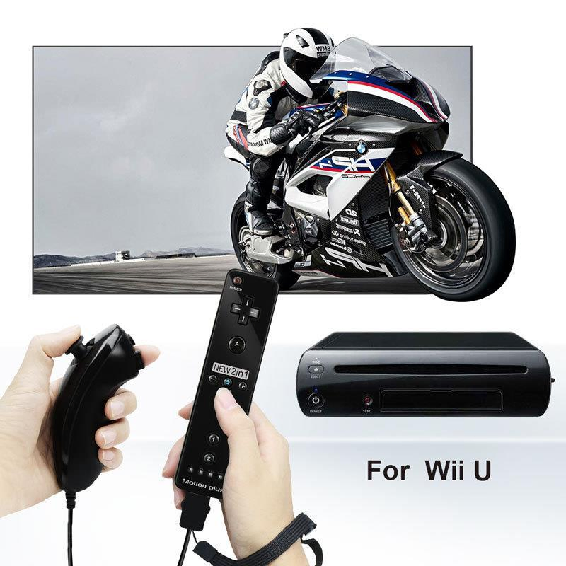 Hight Quality Left and Right Handle Gamepad Curved Straight Game Controller with Input Motion Plus for Wii