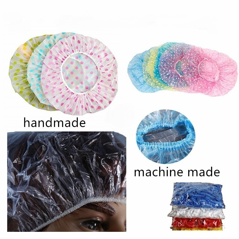 Disposable Unisex Shower Caps/Plastic Hair Caps/Waterproof Shower Cap for Women Men Hair Treatment Bath Cap for Long Hair Travel Essentials