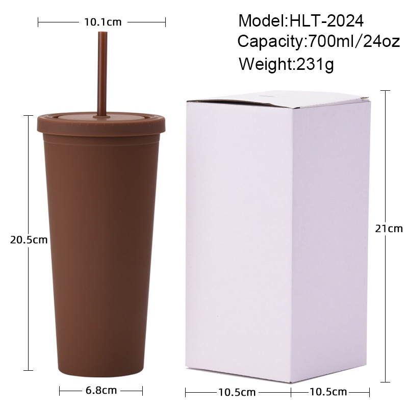 Многоразовая кружка 24oz с логотипом и трубочкой