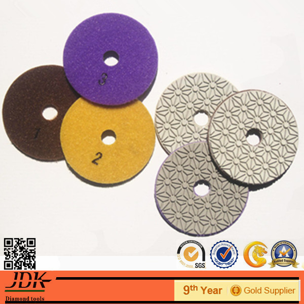 4 Inch Wet/Dry 3 Step Diamond Polishing Pads for Granite