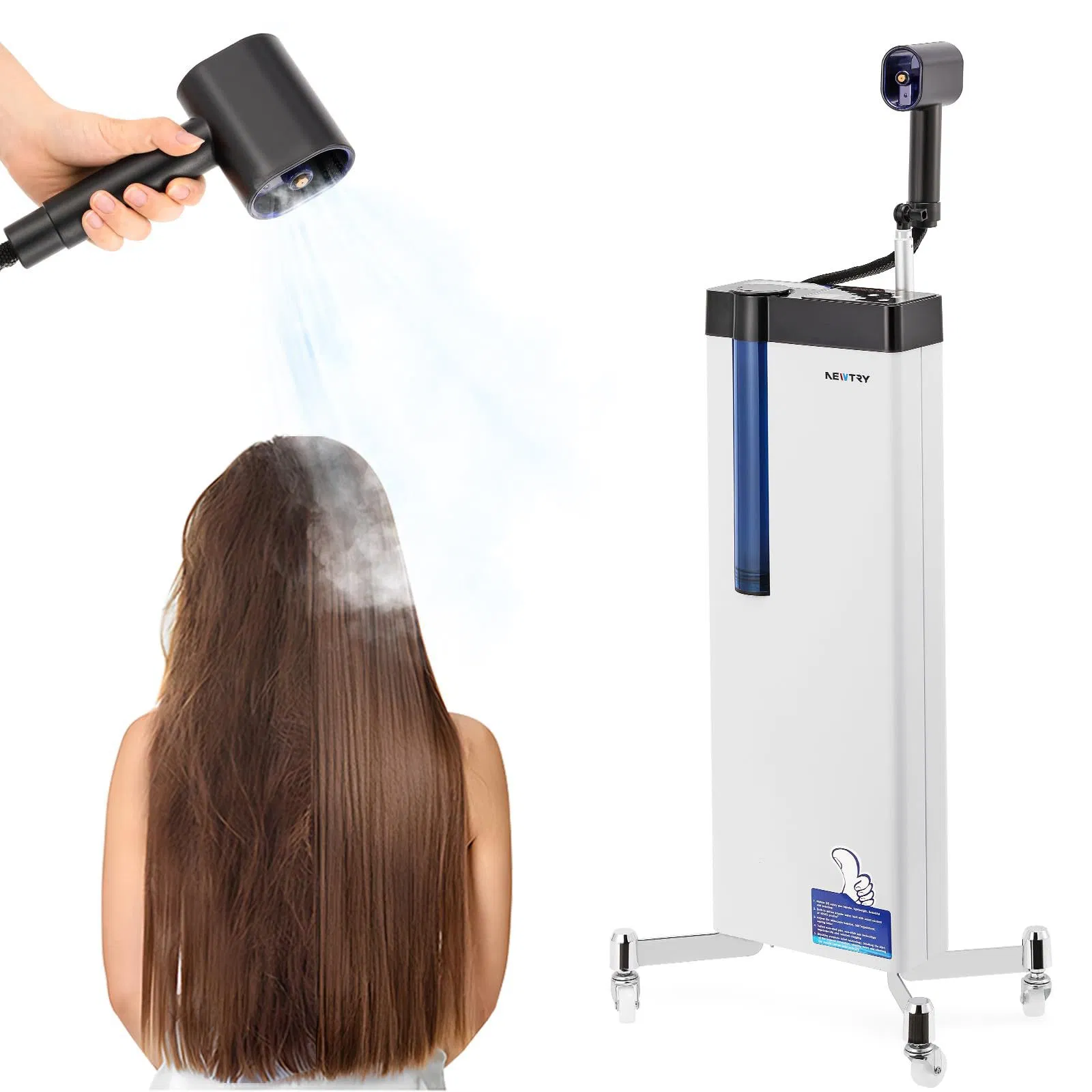 Nano Vertical Blue Light Sprayer 1300W Newly Operation Panel Hair Steamer Machine for Hair Care