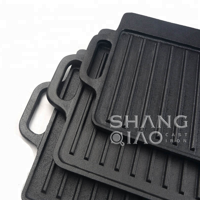 Camping Cookware Pre-Seasoned Cast Iron Griddle Heavy Duty Reversible Double Burner