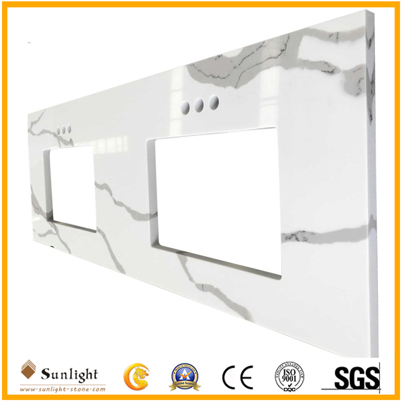 Calacatta White Granite Marble Quartz Kitchen Tops Most Durable Countertops