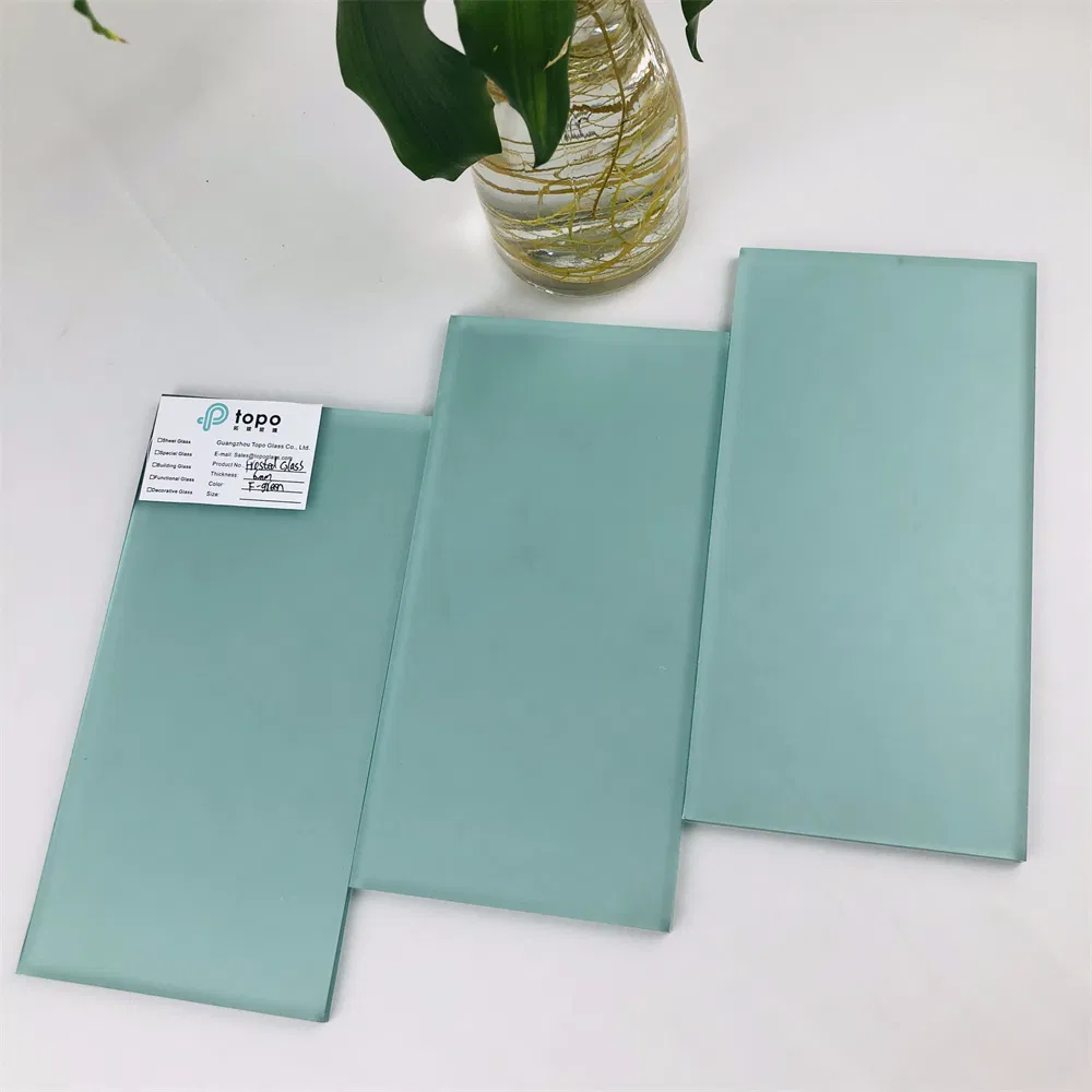 4mm-12mm French Green Decorative Art Acid Frosted Glass for Windows (FG-TP)