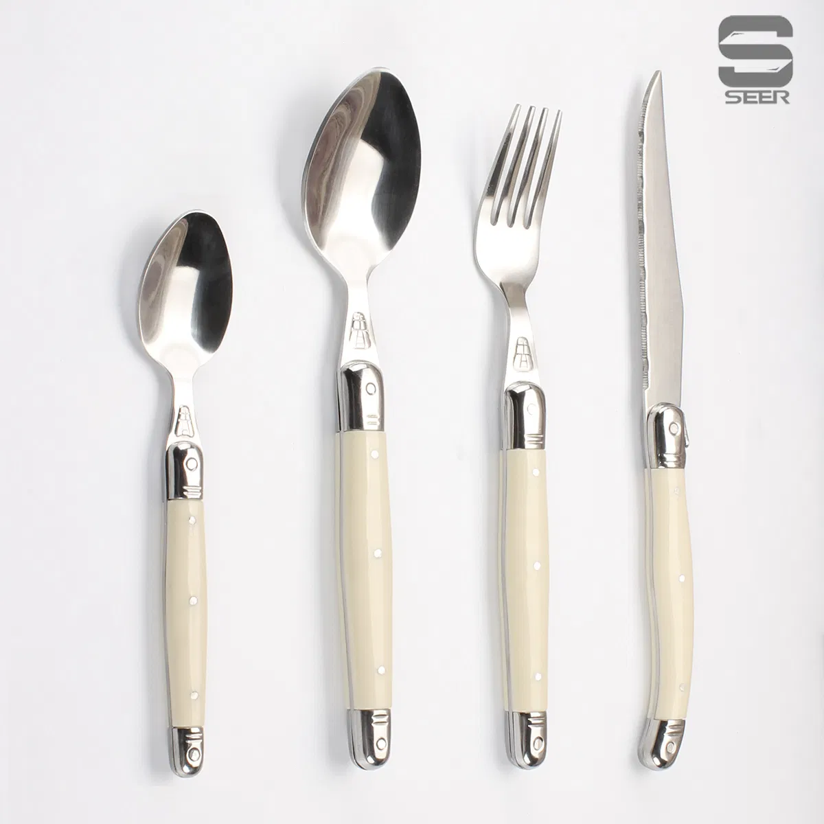 High Quality 4PCS Cutlery Set Tableware Set Steak Knife Fork Spoon Cutlery Set with Stainless Steel and ABS Handle