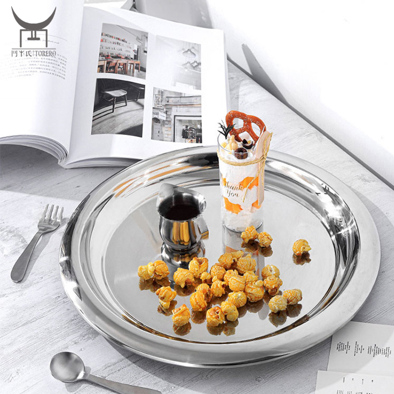 Nordic Style Modern Metal Mirror Trays Coffee Shop Office Decor Tabletop Decorations Fruit Tray Storage Tray