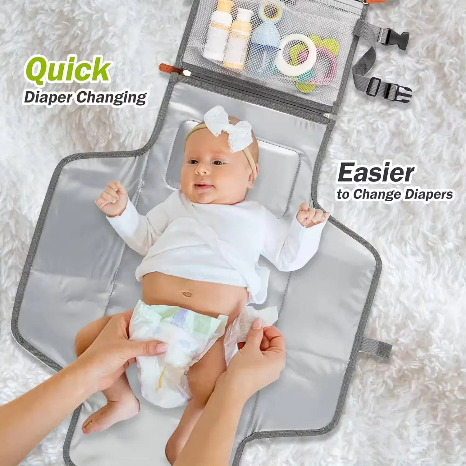 Hot Selling Travel Baby Portable Change Mat Bag Waterproof Baby Diaper Changing Travel Stylish Functional Customizable Logo