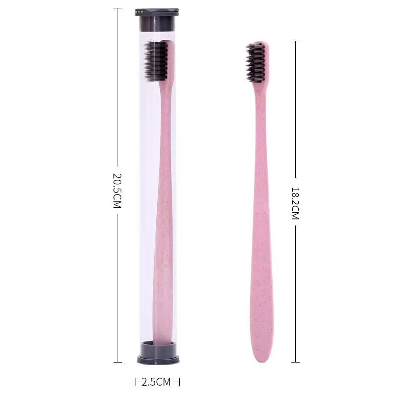 Wheat Straw Small Head Toothbrush Custom Soft Bristles Individually Packed Travel Portable