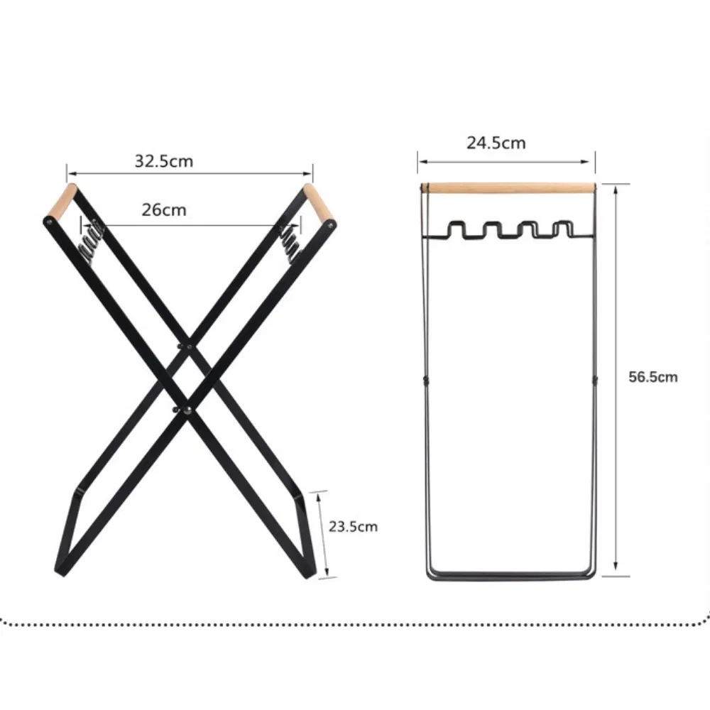 Kitchen Waste Bin Folded Metal Open Top Garbage Rack Household Foldable Garbage Rack Portable Outdoor Garbage Bag Storage Bracket Bl23210