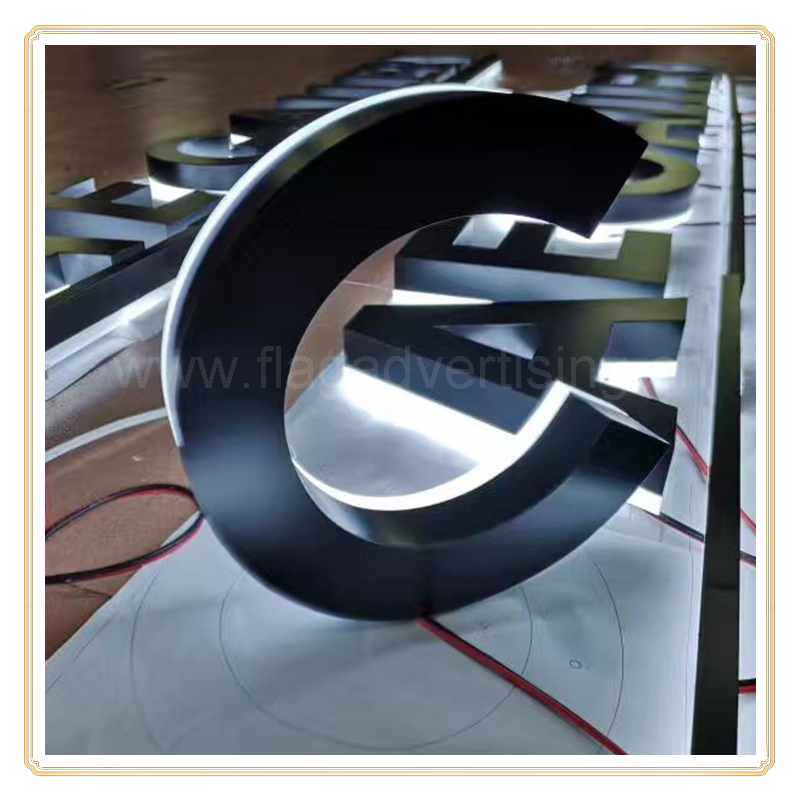 Custom 3D Outdoor Advertising Light Board Acrylic LED Wall Sign Back Luminous