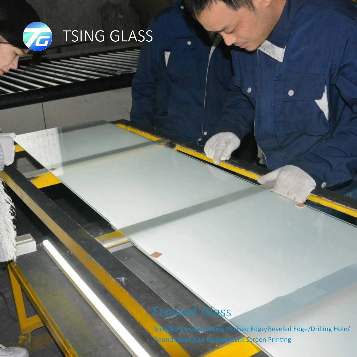 Clear Colored Tinted Tempered Glass Laminated Glass Patterned Figured Acid Etched Frosted Glass Sandblasted Glass for Office Windows Door Shower Room