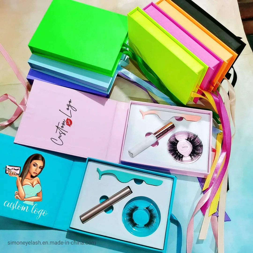 Eye Makeup Cosmetics Fluffy Mink Eyelashes with Adhesive Glue