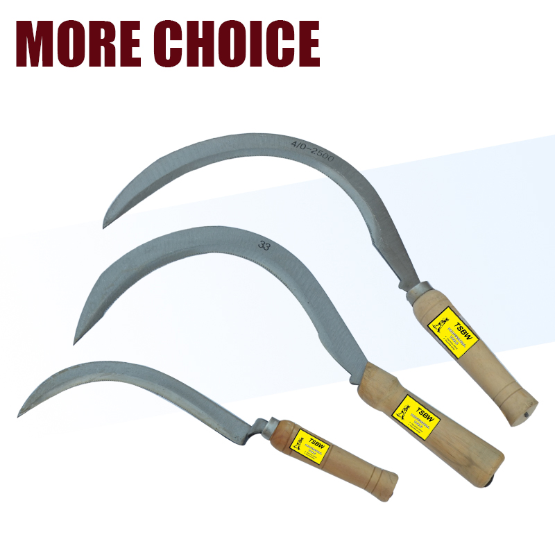 Si213-G Farming African Garden Tools Sickle with Wooden Handle for Agricultural