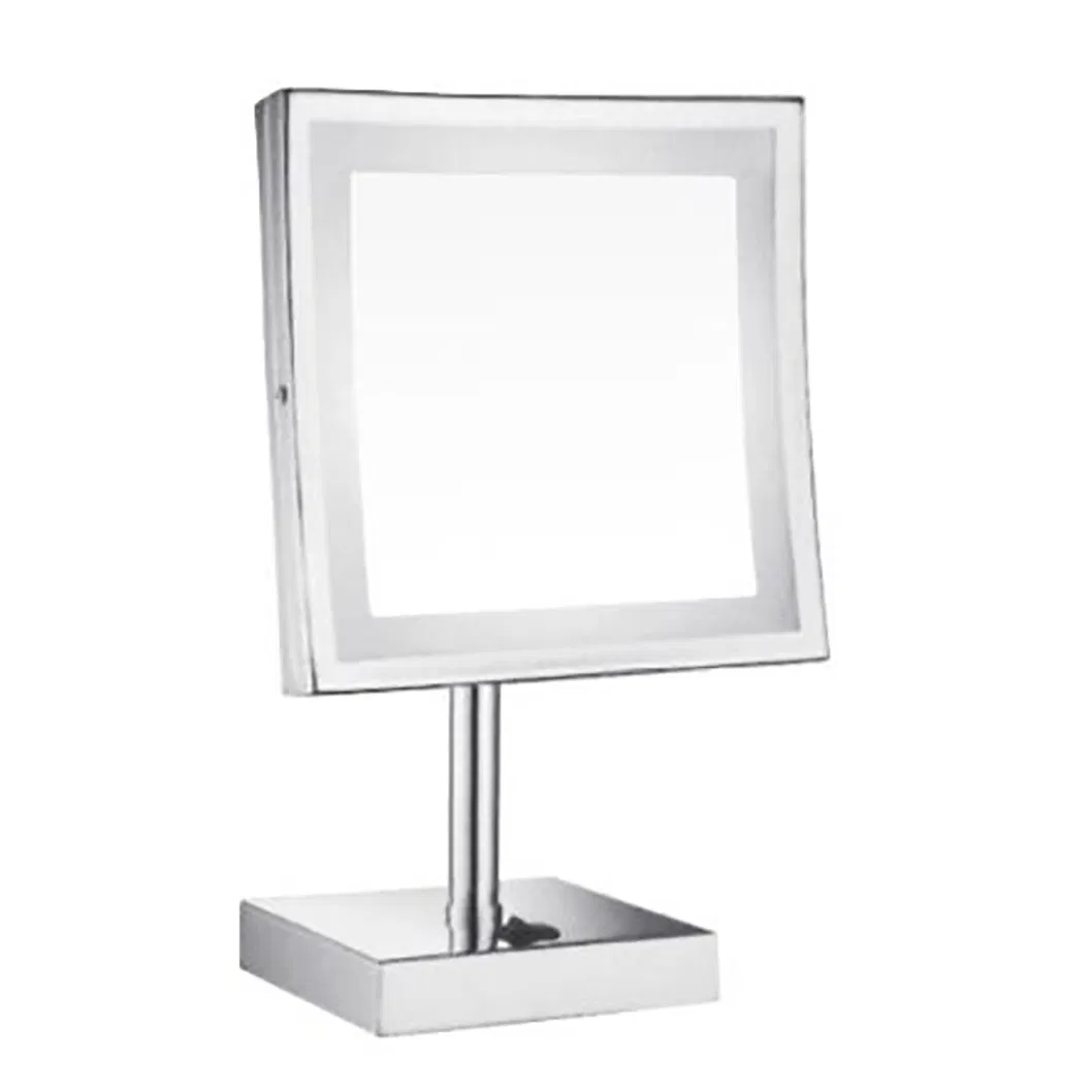 Double sides square desktop silver mirror makeup magic mirror