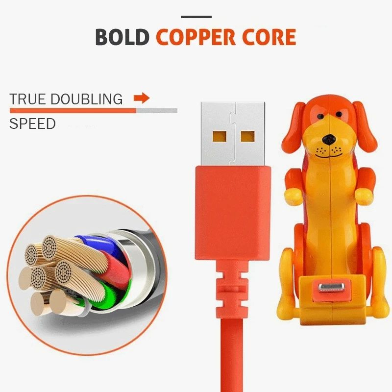 Funny Dog Smartphone Charging Line Micro USB Fast Chargers Cable